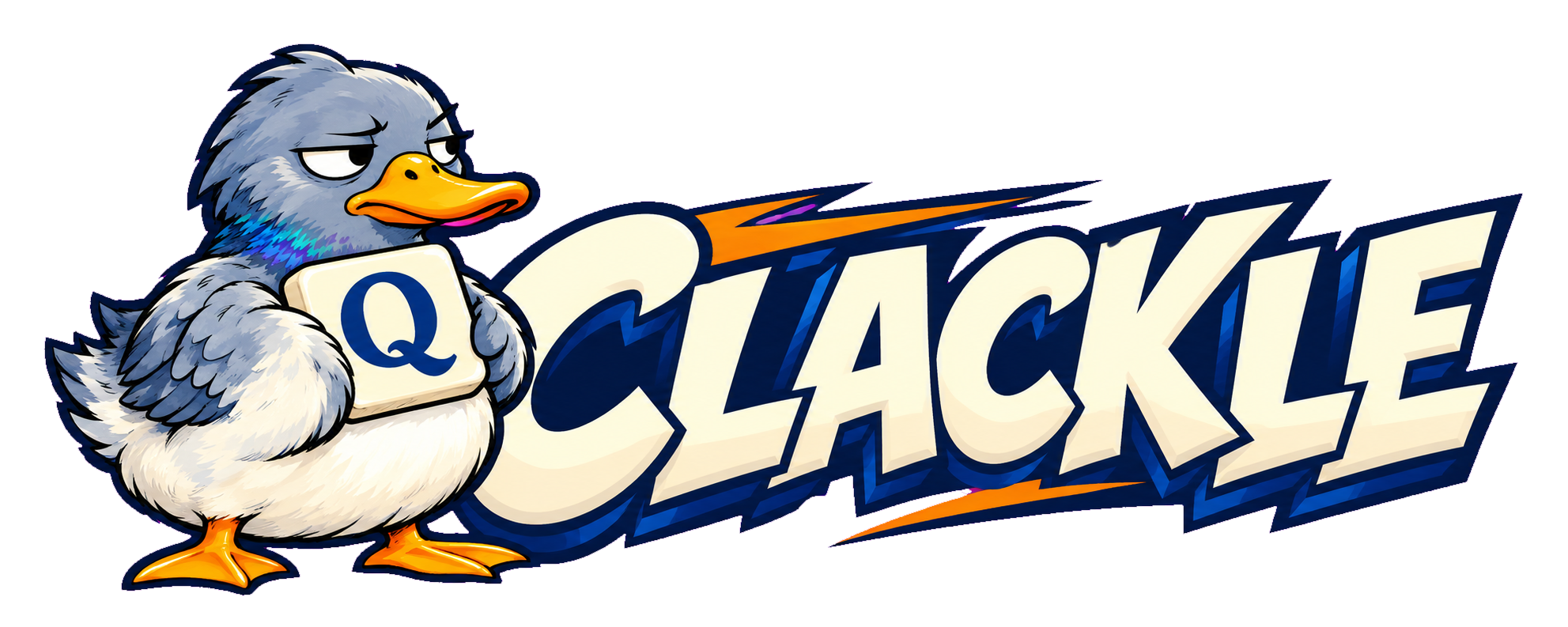 Clackle — duck holding a Q tile